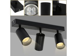 0726504946575 - Swanew - Deckenleuchte Deckenleuchten Deckenspots Strahler led Deckenstrahler 3-flammig schwenkbar Deckenspot 4W - Schwarz