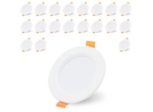 0726505739633 - Swanew - 20er led Einbaustrahler Deckeneinbauleuchte Set Einbauleuchte Deckenleuchte Einbauspot Deckenspot IP44 400LM Kaltweiß 5W Strahler - Weiß