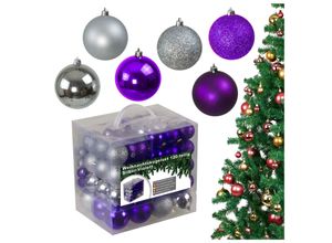 4260634976751 - Weihnachtskugeln 120 Stk silber violett