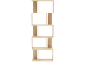 0656272899172 - Mobili Rebecca - Rebecca Mobili Bücherregal Regal 5 Fächer Holz Beige mordern 1725x60x24