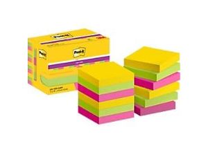 4064035065744 - POST-IT Haftnotizen Super Sticky Notes Carnival 622-6SS-CARN 48 x 48 mm wiederablösbar cellophanfrei verpackt farbig 12 x 90 Blatt