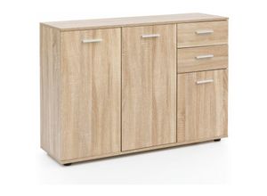 4250950284418 - Finebuy - Kommode SV49667 mit Türen & Schubladen 107 x 79 x 35 cm Schrank Holz Flurschrank modern Mehrzweckschrank klein Anrichte Sideboard matt