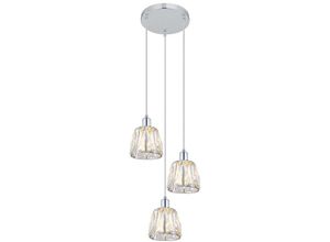 5998250353180 - 5318 Hängeleuchte Calypso Chrom transparent E14 3x MAX 40W L115cm Ø12cm dimmbar