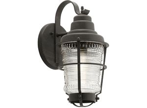 5024005667117 - Elstead - Lighting qn-chance-harbor-m quintiesse Wandleuchte Chance Harbor E27 1x40W IP44 Zink vorbewittert geripptes Glas klar H457cm B221cm