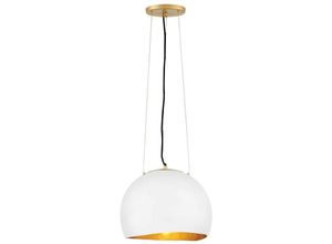 5024005382713 - Lighting QN-NULA-1P quintiesse Hängeleuchte Nula E27 1x100W Muschel & Stahl weiß   Gold H367cm-2972cm Ø356cm dimmbar höhenverstellbar - Elstead