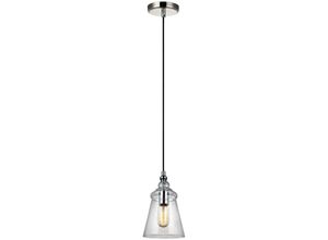 5024005389019 - Elstead - Lighting QN-LORAS-1MP quintiesse Hängeleuchte Loras E27 1x40W Stahl Chrom Blasenglas klar H34cm-4792cm Ø146cm dimmbar höhenverstellbar