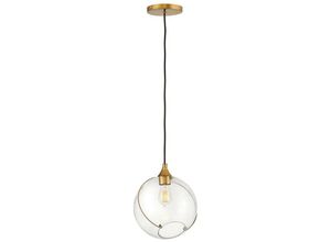 5024005383819 - Elstead - Lighting QN-SKYE-1P quintiesse Hängeleuchte Skye E27 1x40W Stahl Messing Glas klar H37cm-3298cm Ø274cm dimmbar höhenverstellbar