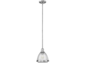 5024005667315 - Elstead - Lighting qn-elroy-bn quintiesse Hängeleuchte Elroy E27 1x40W Stahl Nickel gebürstet geripptes Glas klar H466cm-1076cm Ø248cm dimmbar