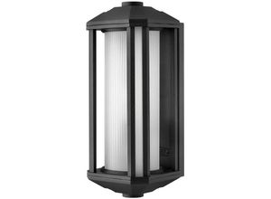 5024005666417 - Elstead - Lighting qn-castelle-m-blk quintiesse Wandleuchte Castelle E27 1x40W IP44 Aluminium schwarz geripptes Glas weiß H383cm B152cm dimmbar