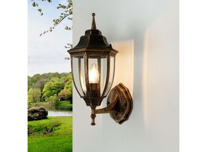 4251756365516 - Licht-erlebnisse - Wandlampe Außenleuchte Rustikal Garten Haus Hof - Schwarz Kupfer