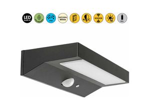 5996595770235 - 77023 Wandleuchte korana Aluminium schwarz led 6W IP44 4000K L20cm B10cm H4cm mit Sensor - Rabalux