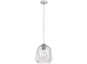 5996595720124 - 72012 Hängeleuchte shivani Metall Chrom Glas transparent E27 1 x max40W H125cm Ø20cm dimmbar - Rabalux