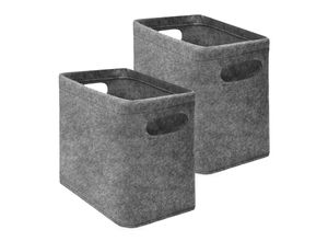 4057216044409 - 2x FILZ Toilettenpapier Aufbewahrung - Set für 8 Klorollen Aufbewahrungsbox Bad - grau