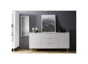 4251105958413 - Sideboard Bjarne Weiß   Sonoma-Eiche 2 x Türen