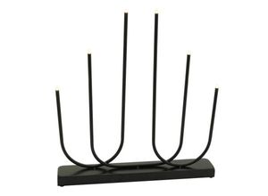 4057984016370 - X-mas Art Collection - led Kerzenbrücke h 38 cm schwarz 6 LEDs mit Timer batteriebetrieben - Schwarz