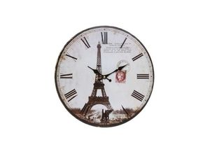 4250965945458 - Wanduhr MYFLAIR MÖBEL & ACCESSOIRES Eiffelturm II Wanduhren Gr B H 4 cm x 338 cm weiß Wanduhren römische Ziffern 338 cm