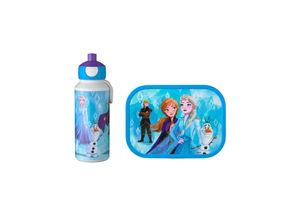 8711269987880 - Pausenset Campus Disney Die Eiskönigin Trinkflasche Pop-up 400 ml und Brotdose 750 ml 2-tlg hellblau