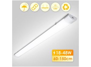 0726505628241 - Led Feuchtraumleuchte Deckenleuchten IP65 Neutralweiß Keller Garage Lampe Keller 120 cm - Weiß - Hengda