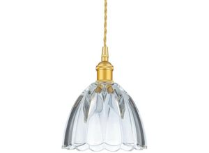 5036797155093 - Firstlight Products - Firstlight Wilshire Dome Pendelleuchte Satin Gold mit dekorativem Glas