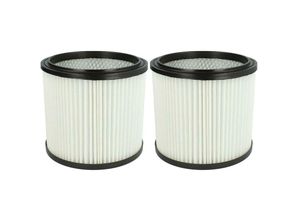 4062692525243 - vhbw 2x Faltenfilter kompatibel mit Hecht 8212 8314 8314Z Staubsauger - Patronenfilter Weiß