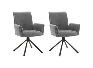 4066075097457 - Lomadox - Esszimmer Armlehnenstühle 2er Set in grau SVELVIK-05 b h t ca 61 86 63 cm - grau