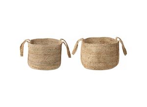 4255664809582 - Beliani - Set aus 2 Aufbewahrungskörben Natur Jute 38 cm Behälter Boho - Natürlich