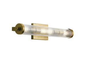 5024005711018 - Lighting QN-AZORES4-NBR quintiesse Wandleuchte Azores E14 4x40W IP44 Naturmessing Glas klar geriffelt H115cm B691cm dimmbar - Elstead