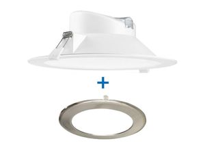 3700710826712 - Arum Lighting - LED-Einbauspot 25 Watt Wave Eq 180W IP44 + Blende aus gebürstetem Stahl Température de Couleur Blanc neutre 4000K