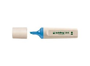 4004764917679 - edding Textmarker 24 EcoLine zu 90 % aus nachwachsenden Rohstoffen Blauer Engel nachfüllbar Schreibfarbe blau 10 Stück