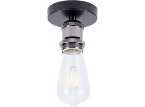 Image of E27 Metall Retro Industrielle Style Deckenlampe für Schlafzimmer Wohnzimmer Beleuchtung Deckenleuchte Schwarz