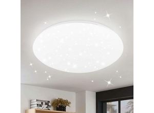 Image of ZMH Deckenlampe LED Deckenleuchte Schlafzimmer - 18W Schlafzimmerlampe Sternenhimmel Ø30cm Rund Flur Deckenbeleuchtung Sternendekor Flurlampe für