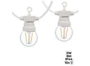 8435427135417 - Barcelona Led - LED-Girlande weißes Kabel 10 LED-Birnen 3000ºK - 8 Meter