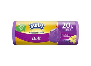 4008871215932 - Swirl® Duft - Müllbeutel Reißfest Vanille-Lavendel 20 Liter Reißfeste und dichte Mülltüte mit frischem Duft 1 Rolle = 12 Beutel