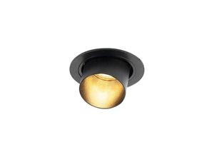 8718881102257 - Qazqa - Modernes rundes Einbaudownlight neigbar schwarz - Installa - Schwarz