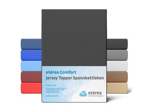 4055971069729 - Etérea - Jersey Topper Spannbettlaken 180x200 - 200x200 cm Schwarz - Schwarz