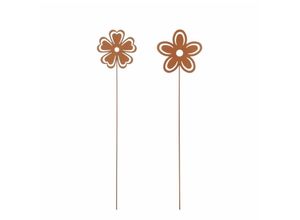 8718861488654 - - Mica Gartenstecker Blume Rost 115 cm Gartenfiguren