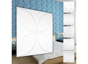 4251874657968 - Hexim - 3D Wandpaneele aus pvc Kunststoff - weiße Wandverkleidung mit 3D Optik - Kringel Motive 1 Platte Muster HD091 4251874657968 - Hexim - 3D Wandpaneele aus pvc Kunststoff - weiße Wandverkleidung mit 3D Optik - Kringel Motive 1 Platte Muster HD091