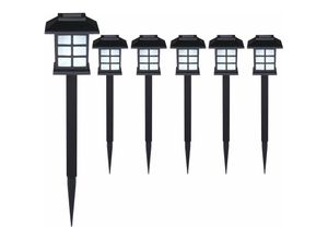 4250525351781 - - monzana® led Solarlampe Außen Wetterfest IP44 Erdspieß Solar Garten Laterne Schwarz Solarleuchte Balkon 6er Set