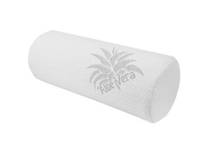 4059222280192 - Bestlivings - Nackenrolle ( 42x15cm ) Nackenkissen mit Memory-Effekt abnehmbarer Bezug Aloe Vera veredelt Gesundheitskissen - Weiß