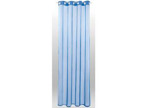 4059222004606 - Bestlivings - Gardine mit Ösen Transparent Voile 140 x 145cm ( Breite x Länge ) in blau - mittelblau Ösenschal in vielen weiteren Farben und Größen