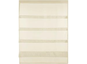 4059222174903 - Transparente Bistrogardine Raffoptik mit Stangendurchzug in Voile schlicht und modern in vielen verschiedenen Farben erhältlich (80 x 110 cm   beige