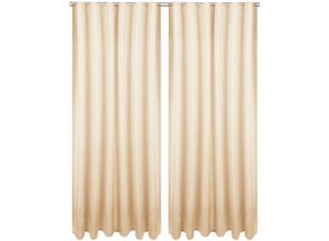 4251028151618 - Bestlivings - Dekoschal Ellen mit Universalband 2er Pack inkl Raffhalter & Raffhaken Größe 140 x 245cm Farbe beige - creme - Beige