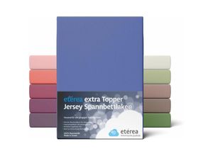 4055971005970 - Extra Jersey Topper Spannbettlaken 180x200 - 200x220 cm Blau - Blau - Etérea