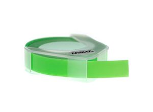 4062692603965 - 1x 3D Prägeband-Schriftband-Kassette kompatibel mit Dymo 15447 1535 1540 1550 1570 Etiketten-Drucker 3m x 9mm Weiß auf Neon-Grün - Vhbw