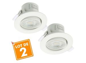 3700710819295 - Eclairage Design - 2er Set Valence LED-Einbaustrahler 8W verstellbar Equ 75W Température de Couleur Blanc Chaud 3000K