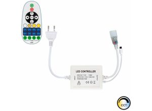 8445044046300 - Ledkia - Controller LED-Streifen cct 220V ac 220 LED m IP67 Breite 15mm Schnitt alle 100 cm mit IR-Fernbedienung 23 Tasten Weiß - Weiß