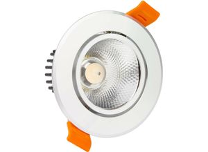 8445044025381 - Ledkia - LED-Downlight Strahler 12W cob Schwenkbar Rund Silber Schnitt ø 90 mm No Flicker 6000K Kaltweiß No Flicker