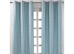 5055967415119 - Blau karierter Ösenvorhang im 2er Pack b 228 cm x l 137 cm - Marineblau - Homescapes