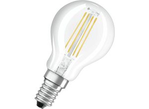 4058075434448 - Star+ Dimmbare Filament led Lampe mit E14 Sockel Warmweiss (2700K) 4W 3-stufig dimmbar per Klick Tropfenform Ersatz für 40W-Glühbirne klar led