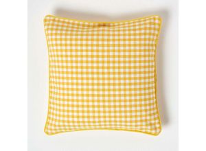 5055967414068 - Gingham-Kissenbezug aus Baumwolle 45 x 45 cm gelb - Gelb - Homescapes